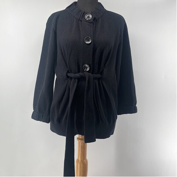 Vince tie front cardigan sweater cashmere cotton blend luxury minimalist sz sm - Picture 6 of 12